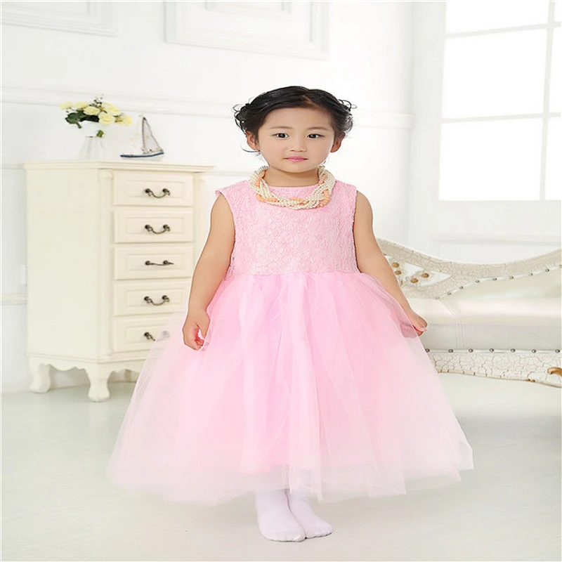 New Kids Flowers Dress Fashion Baby Girl Party Dresses