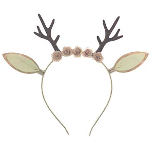 Party Flower Decoration  Animal Headband Custom Christmas Cat Ears Deer Antler Headband