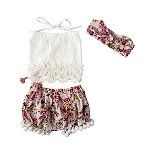 2018 Wholesale Summer Baby Girls Clothing Sets Kids Clothes Hot Sale Beach Style Children Clothing Set