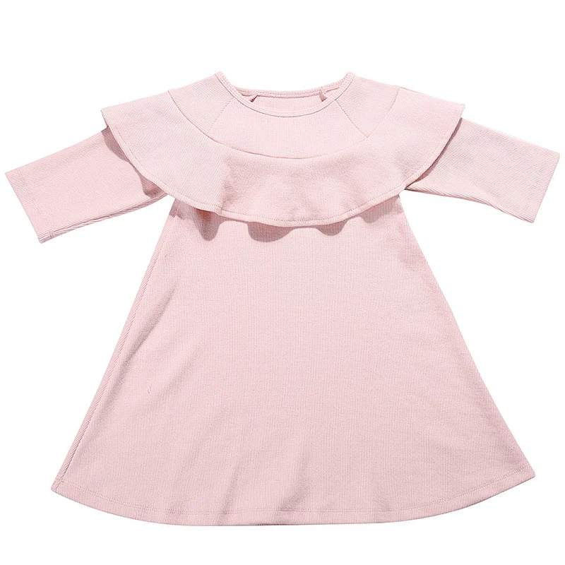 Solid Color Kids  Top Baby Tunic Dress Cute Boutique Girls Dresses Baby Cotton Dress Wholesale