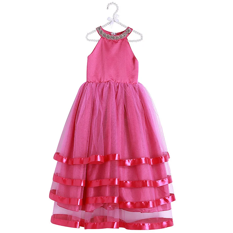 O-Neck Emerald  Color Sleeveless Floor Length Long Flower Girl Dresses