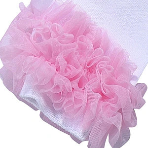 Cute Toddler Leg Warmers with Gold Heart Print and Icing Ruffles Tutu Design
