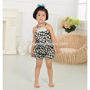 Wholesale newborn baby clothing organic cotton floral rompers and jumpsuits baby outfit
