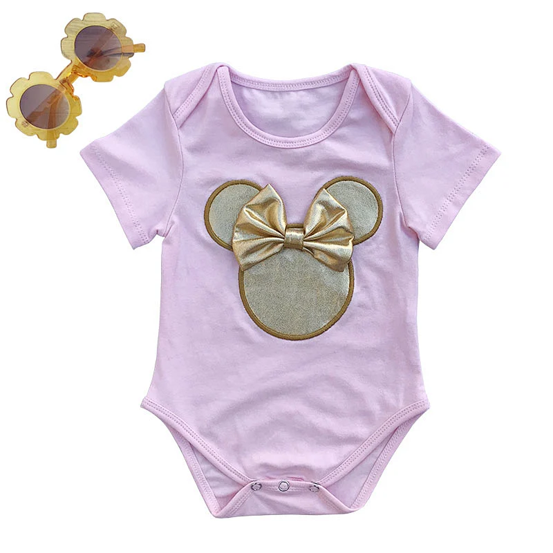 Newborn gold baby girl summer outfit sets infant onesie tutu dress baby romper set for girls