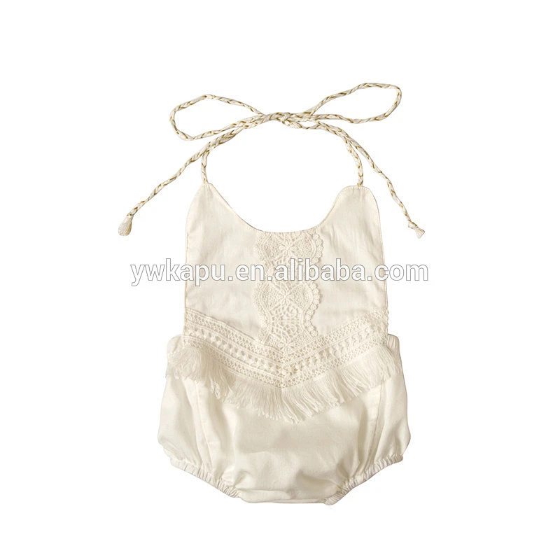 2018 summer newest style wholesale lovely spaghetti strap baby girl lace bubble Romper