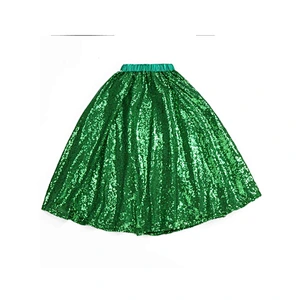 High quality cute baby girl sequined navy blue long maxi skirt