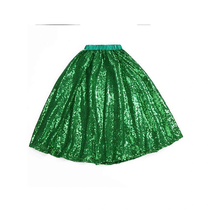 High quality cute baby girl sequined navy blue long maxi skirt