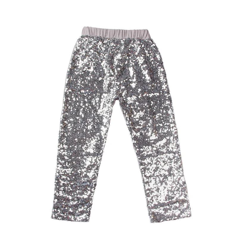 Children Girls Sparkly Sequin Leggings for Kids Dancewear, Disco or Hip Hop Pants