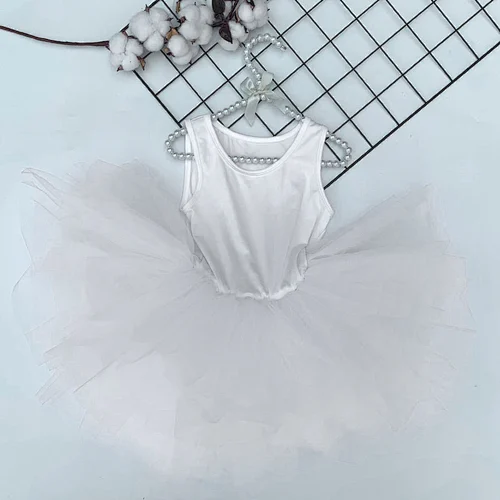 KAPU  cotton  costume classical  leotard dance ballet sleeveless girls kids  skirt tutu dress