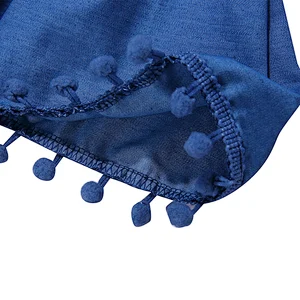 Wholesale Hot Sale Kid Elastic Waist  Skirt Baby Girl Denim Pompoms Skirts