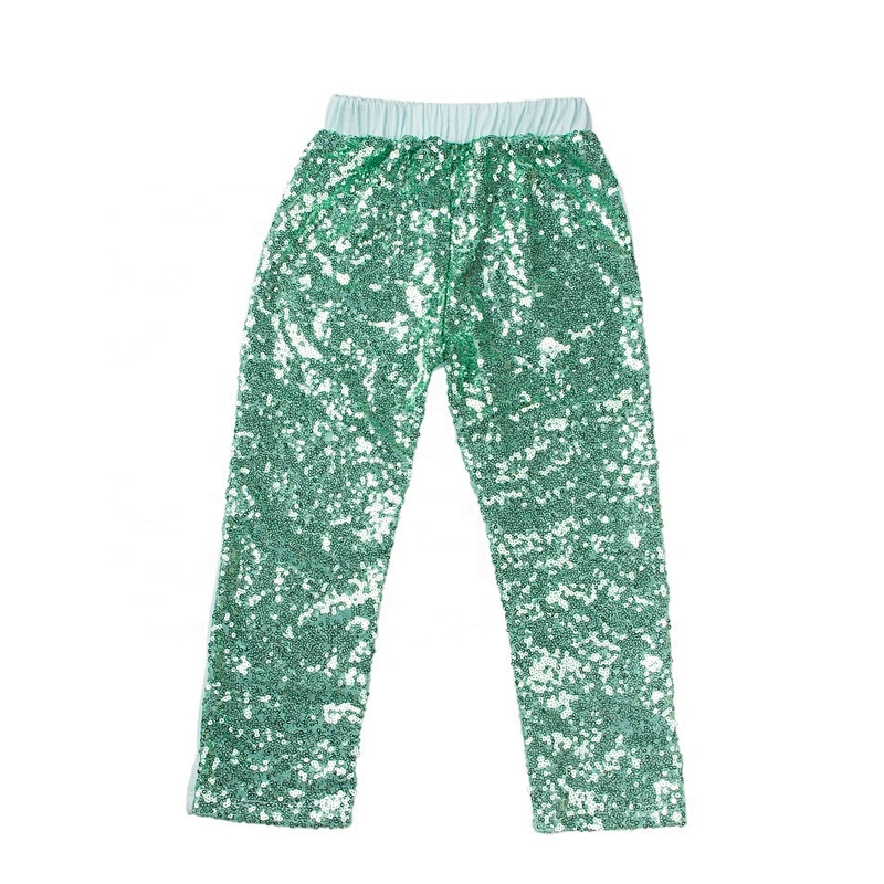 Fashionable Kids Girls Hip-hop Dance Pants with Red Sequins Design
