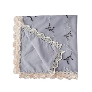 Popular Baby Clothe Cotton Print Lace Baby  Blanket For Girl