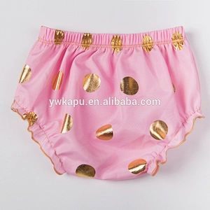 2018 Newborn fashion gold polka dot baby bloomer girl clothes soft baby bloomer underwear wholesale bloomer