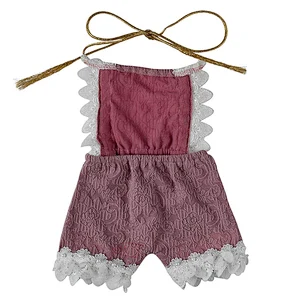 Summer cotton baby girl sleeveless  jumpsuit clothes baby ruffle romper