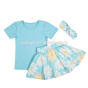 Baby Infant Toddler Girls Boutique Clothing Short Sleeve Shirt Children's Mini Skirt Outfit
