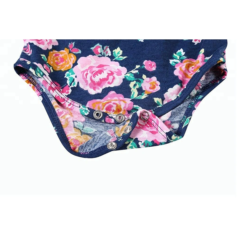 2018 Newborn baby clothing floral printed romper baby girl bodysuit