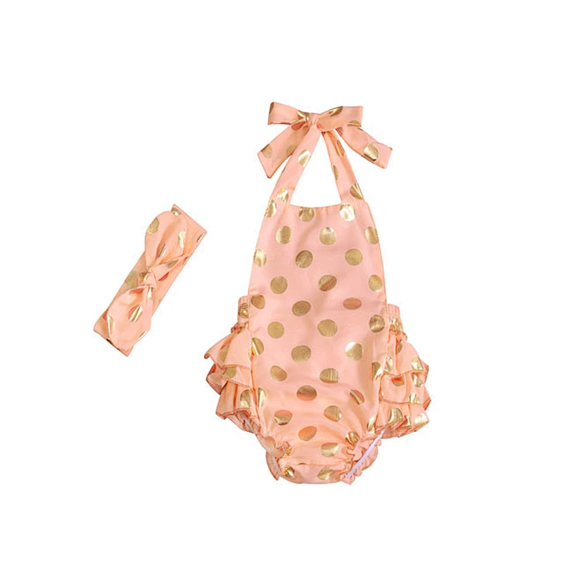 Baby girl backless polka dot ruffle romper 2018 trend fashion