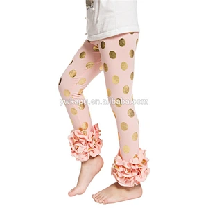 Wholesale colorful polka dot custom printed leggings spandex baby girl leggings