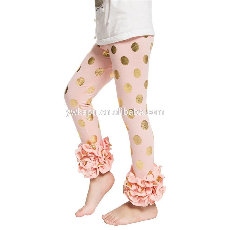 Wholesale colorful polka dot custom printed leggings spandex baby girl leggings