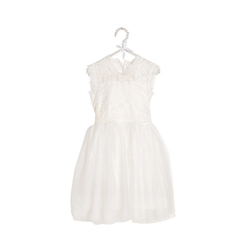 Children Wedding Wear Sweet Tea Dress Plain White Princess Dresses