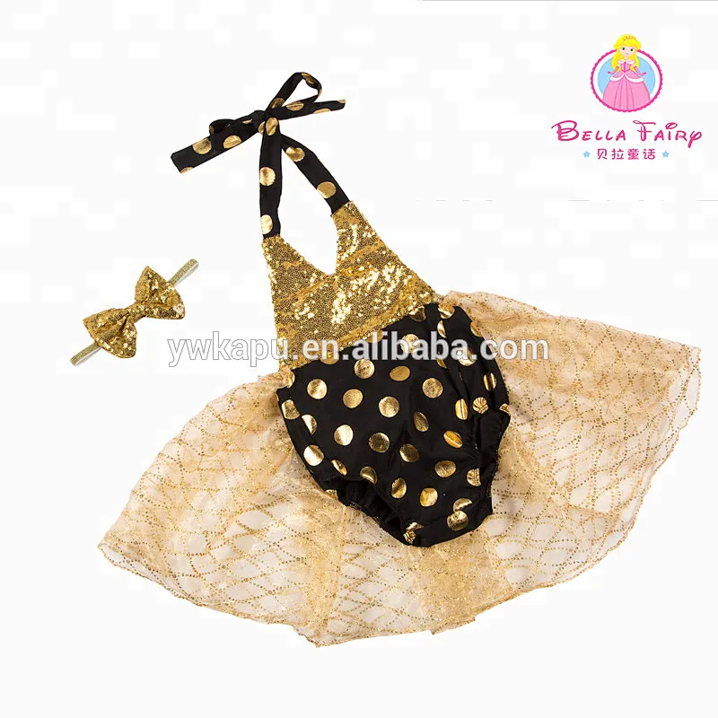 Kapu Factory wholesale high quality new style baby girl clothes sequin beach bubble romper tutu sets