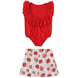 2019  Fashion Baby Girl 2Pcs Clothes Set  Top with ruched & Vintage Flower Shorts  Outfits  Set For Girl