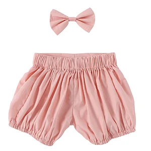 Unique kids clothes children boutique clothing 2 piece girl shorts with bow