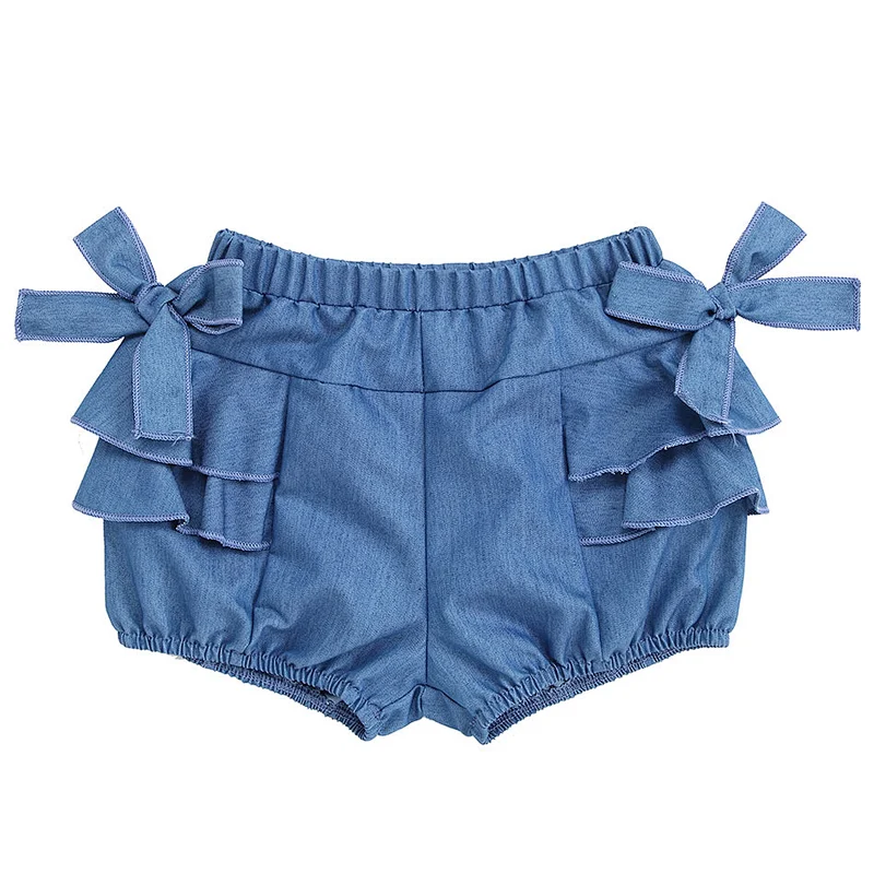 2019 New Design Kid Cotton Shorts Baby Bow Denim Shorts For Girl 3M-5T
