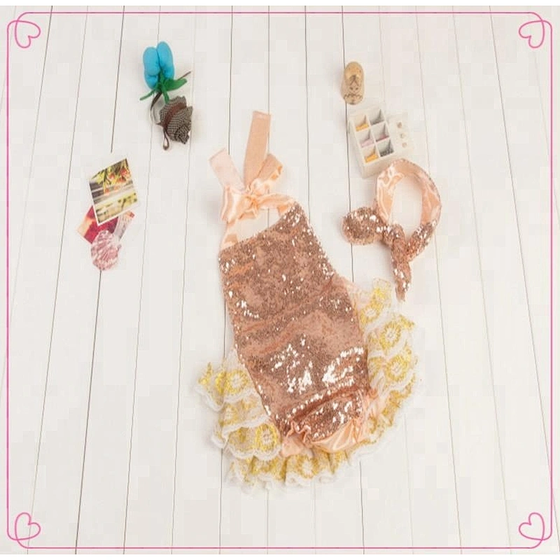 Wholesale sequin custom made jumpsuit baby romper set from china baby product