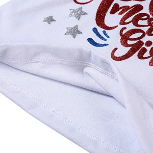 2019 Hot selling Girl 4th of July T-Shirt Baby Girl  Cotton Top Clothing Sweet Baby t-shirt