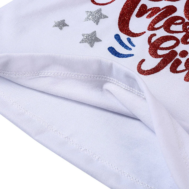 2019 Hot selling Girl 4th of July T-Shirt Baby Girl  Cotton Top Clothing Sweet Baby t-shirt