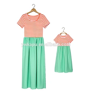 Hot sale same clothes for mother and daughter mother and daughter dress design baby and mommy clothes