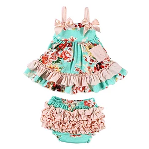 Wholesale baby fashion 2019 floral cottonromper baby boutique apparel for summer