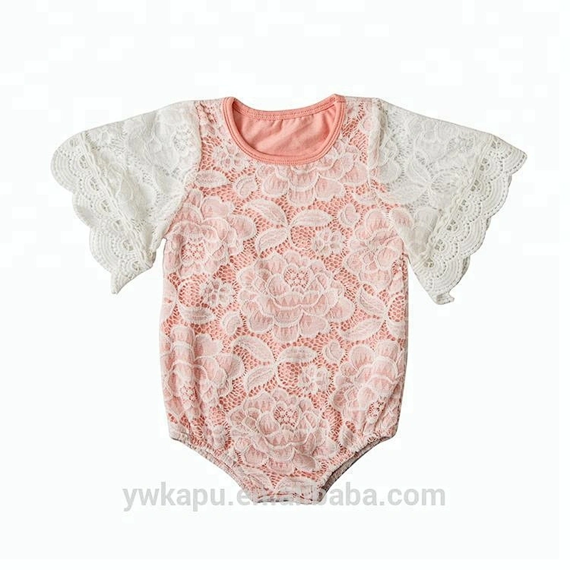 High Quality Cheap Customized Cute Toddler Lace Onesie Baby Girl Romper