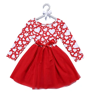 2019 Newest Spring Dress for Kids Girls Plus Size Long Sleeve Tulle Dress