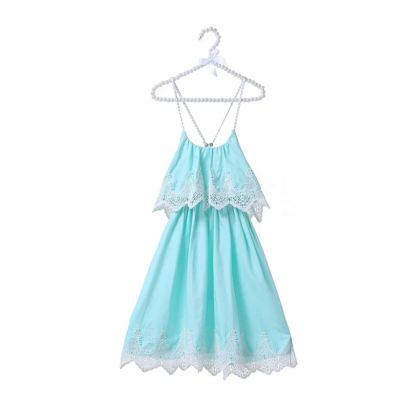 Hot sale summer design children off shoulder embroidered baby girl tassel dress