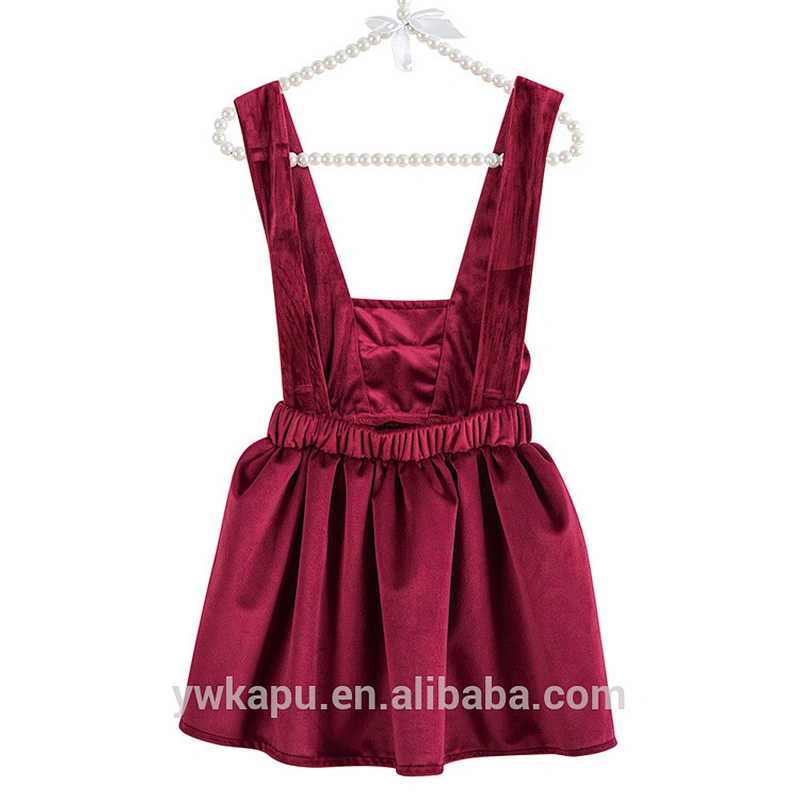 Girl's Pure Cashmere Like Bell Knitted Soft Strap Dress For Children