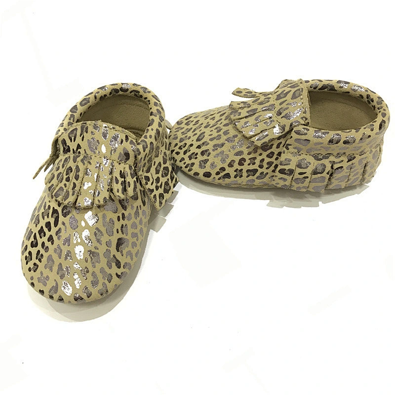 2019 Popular Newborn  Leather Baby Shoes Tassel  Leopard Toddler Shoes For Baby