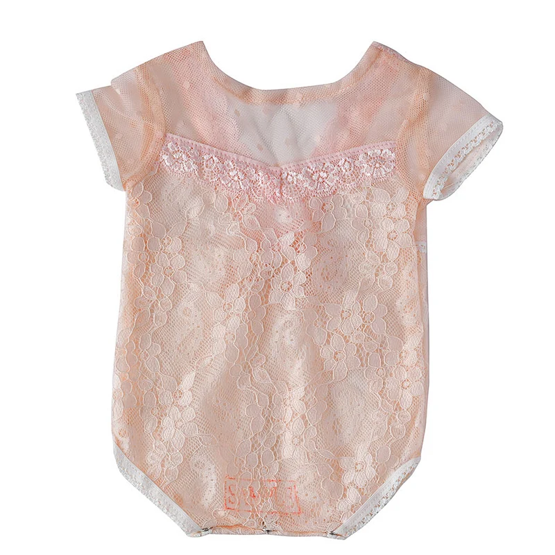 Newborn Flower Lace Romper Infant Baby Girl Ruffled  Short Sleeveless Jumpsuit  clothes