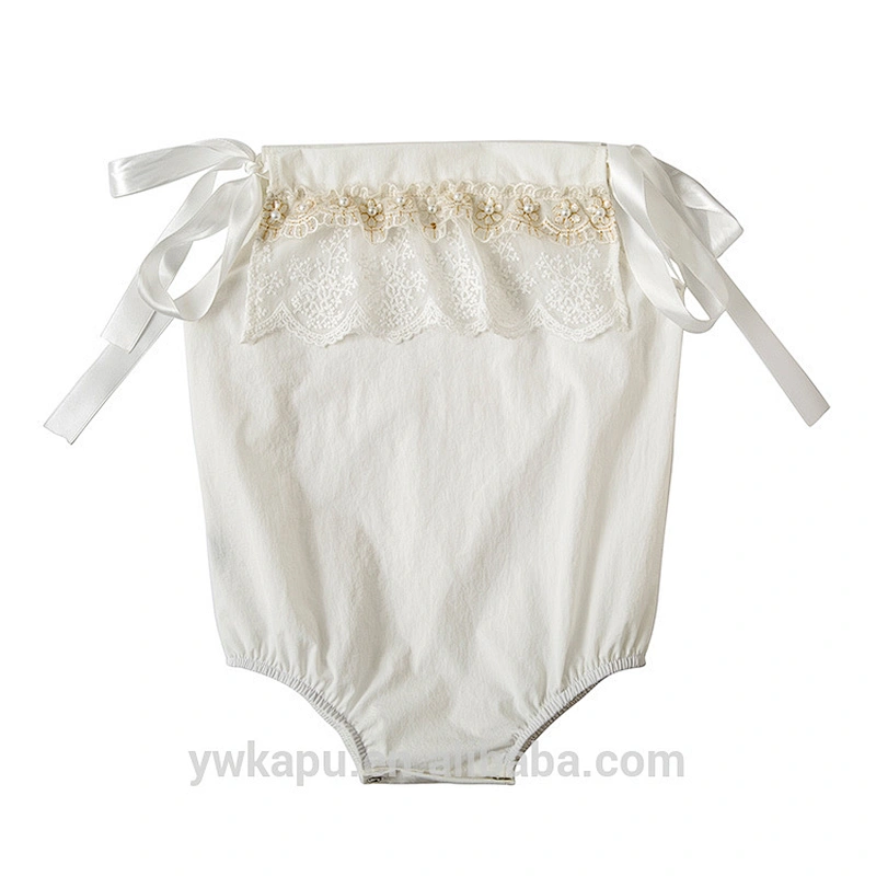 Baby girl clothes Bubble Romper toddler solid color infant Romper With Lace