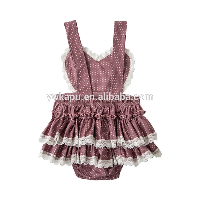 Yiwu Kapu Clothing Newborn Baby Boutique Clothes Infant Girl Lace Bubble Romper Latest Jumpsuit