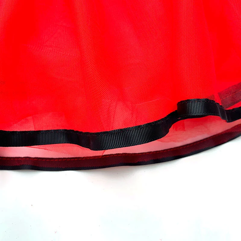 KAPU Red Polka Dot Cartoon Birthday Toddler Kids  Baby Girl Party Dress