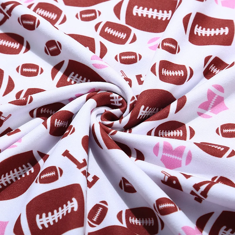 Sweet Football Printed Infant Ruffle Jumpsuit