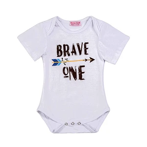 Hot pink baby girl short sleeve letter pattern rompers in stock