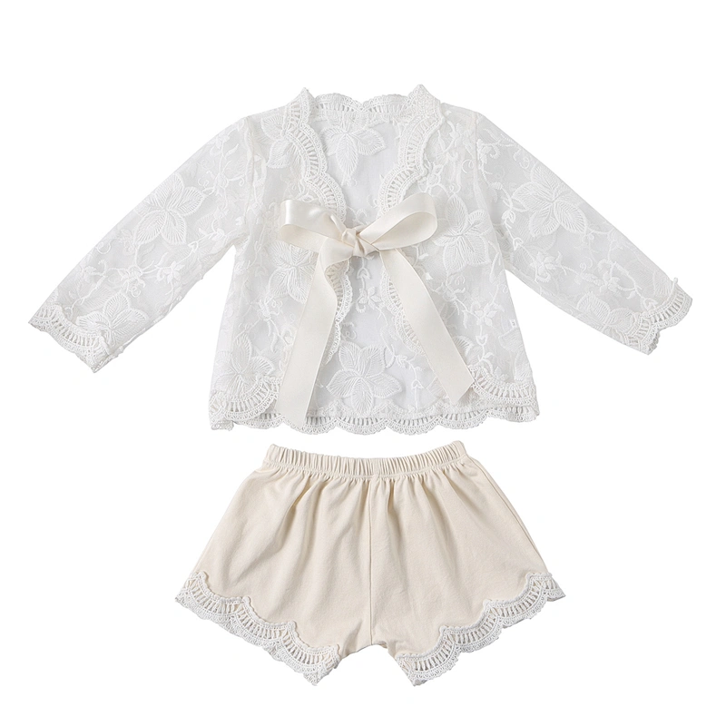 New design baby clothing girls wear lace set
