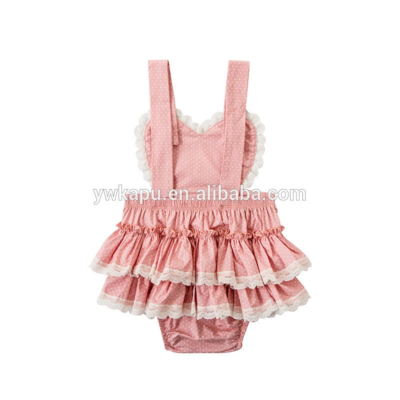 Yiwu Kapu Clothing Newborn Baby Boutique Clothes Infant Girl Lace Bubble Romper Latest Jumpsuit