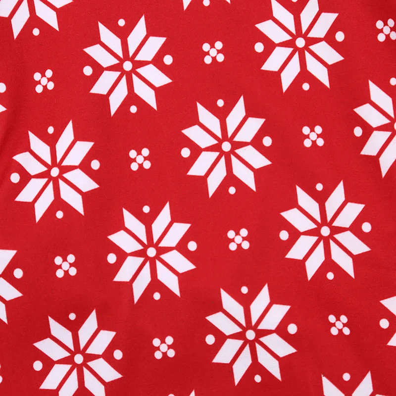 2018 Fall Fancy Snow Flake Print Kids Girls Red T Shirt