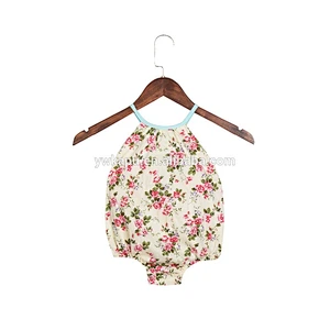 2018 Latest Fashion Design Summer Romper Soft textile Baby Bubble Romper Vintage Smocked Clothing Lovely Smocked Romper
