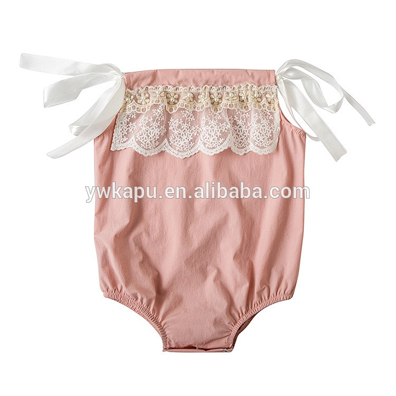 Newest bust lace decorate design newborn girl baby playsuit pillow case romper