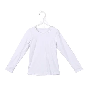Wholesale Girls Long Sleeve Solid Red Cotton T Shirt